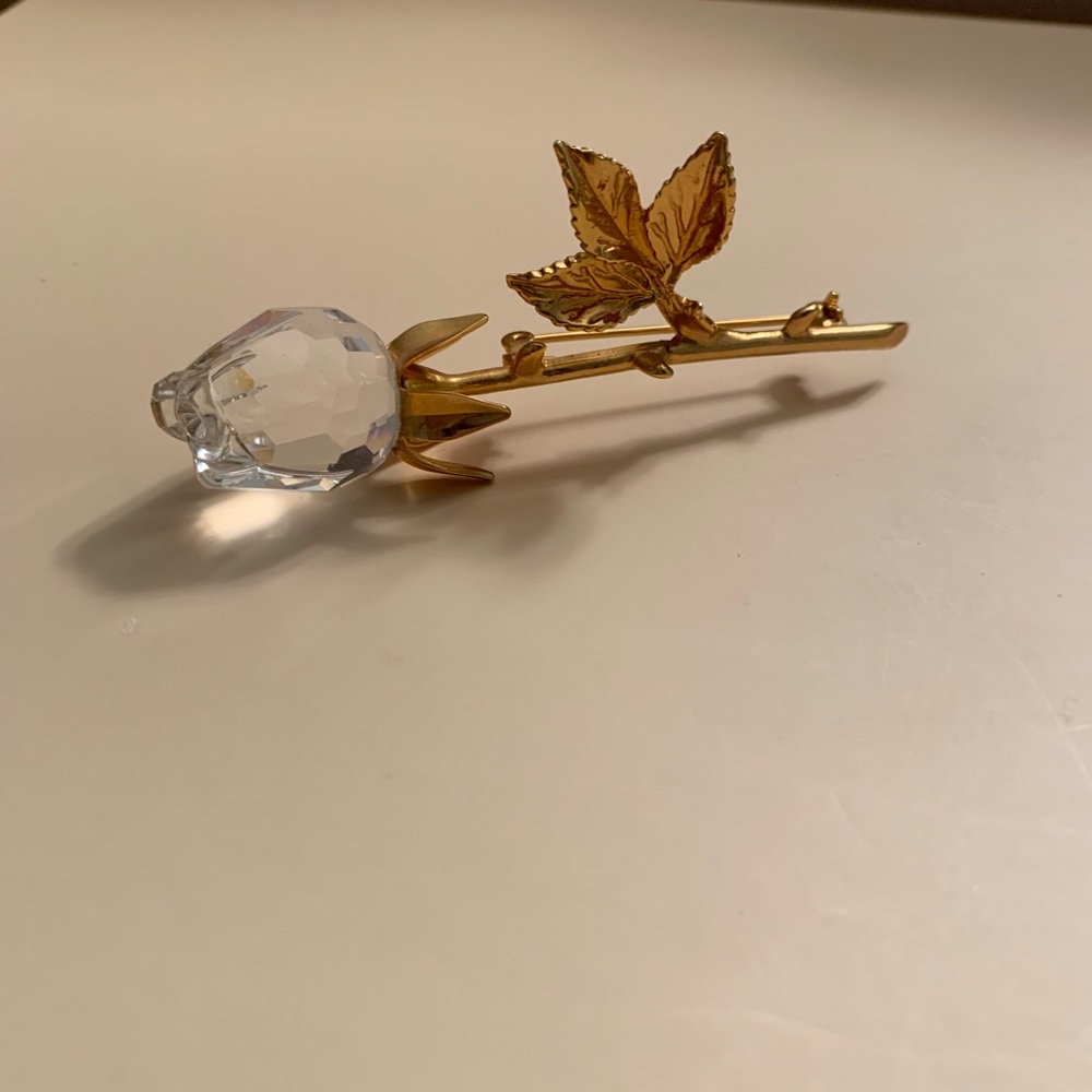 Swarovski rose pin